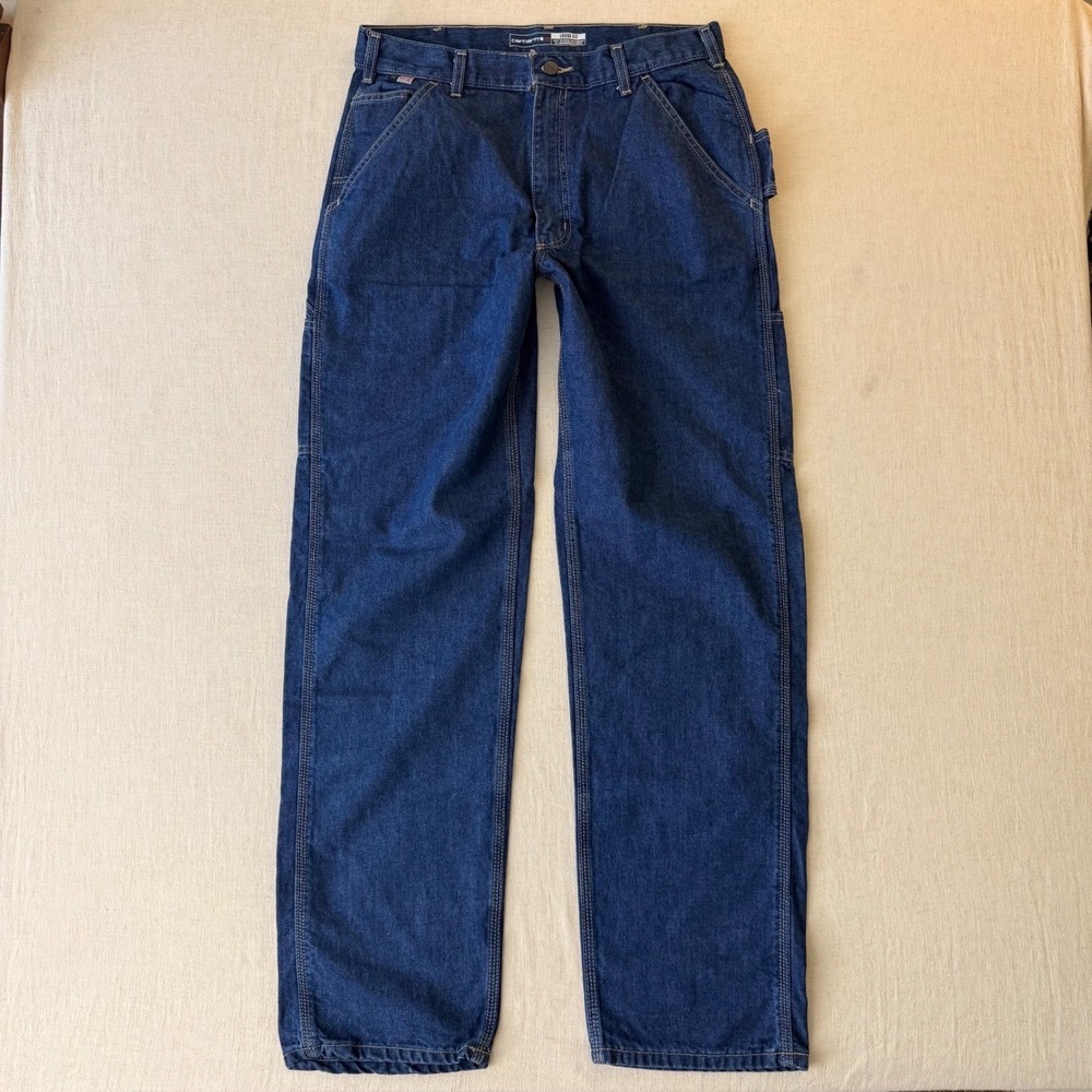 Carhartt FR Flame Resistant Loose Fit Utility Jeans Mens 32x34 Blue BD0013-FRM